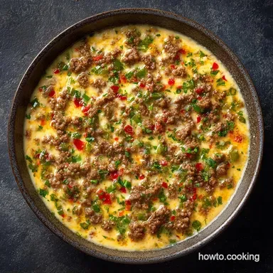 Skillet Queso with Ground Beef Recipe Card