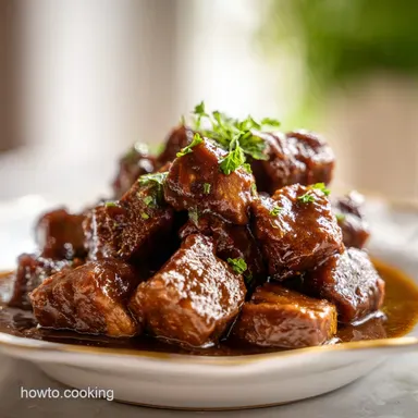 Beef Tips and Gravy with Beef Stew Meat: Silky and Tender Recipe Card