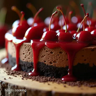 Ultimate Black Forest Cheesecake Recipe Cherry Chocolate Decadence Recipe Card