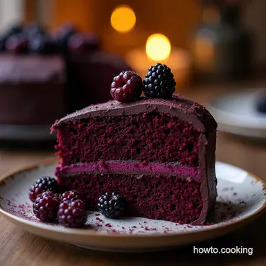 Blackberry Velvet Gothic Cake Recipe Deep Chocolate Indulgence Recipe Card