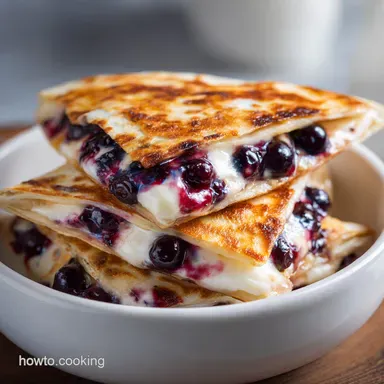 Blueberry Cream Cheese Quesadilla: Crispy Caramelized Breakfast Recipe Card