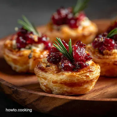 Christmas Eve Appetizers: Easy Brie Cranberry Puff Pastry Tartlets Recipe Card