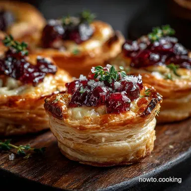 Christmas Eve Appetizers: Easy Brie Cranberry Puff Pastry Tartlets