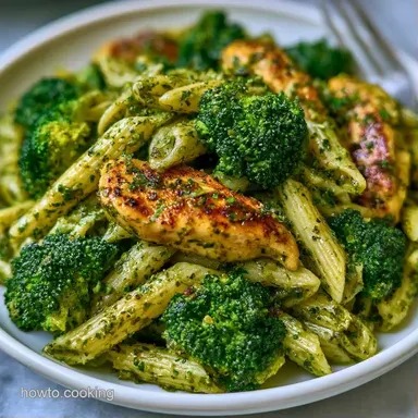 Broccoli Chicken Pesto Pasta: Creamy Recipe Card