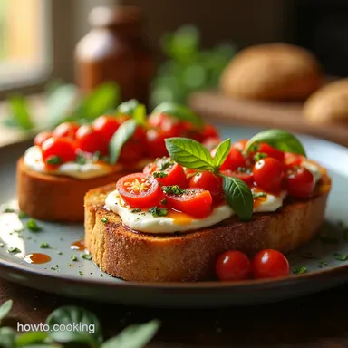 Bruschetta with Mozzarella Easy Italian Sunshine on Toast Recipe Card