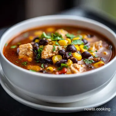 Can Chicken Taco Soup with Corn and Black Beans in 20 Minutes Recipe Card