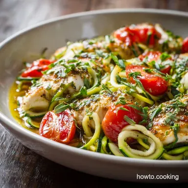 Caprese Chicken Zucchini Noodles Easy 30-Minute Low Carb Recipe Recipe Card