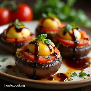 Easy Caprese Stuffed Garlic Butter Portobellos Recipe Recipe Card