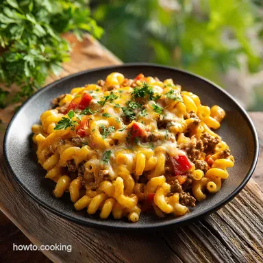 Cheeseburger Casserole Recipe in 30 Minutes Recipe Card