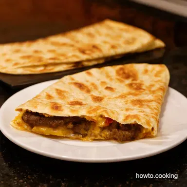 Cheeseburger Quesadilla Recipe A Burger Quesadilla Mashup Recipe Card