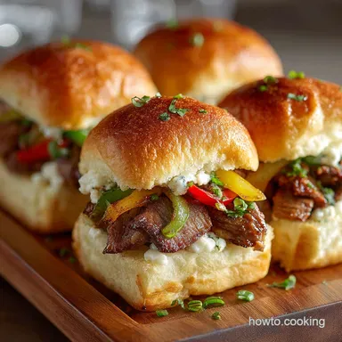 Easy Philly Cheesesteak Sliders Recipe on Hawaiian Rolls