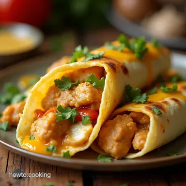 The Best Cheesy Garlic Chicken Wraps Recipe 35 Mins Recipe Card