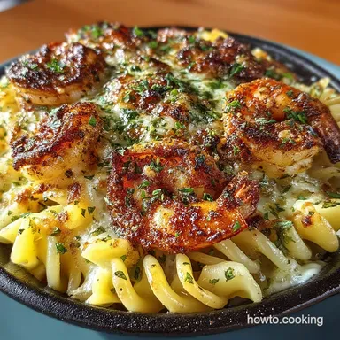 The Best Creamy Garlic Shrimp Pasta Bake Recipe