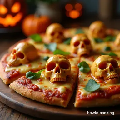 The Great Pumpkins Graveyard Spooky Cheesy Skull Pizzas Recipe Card