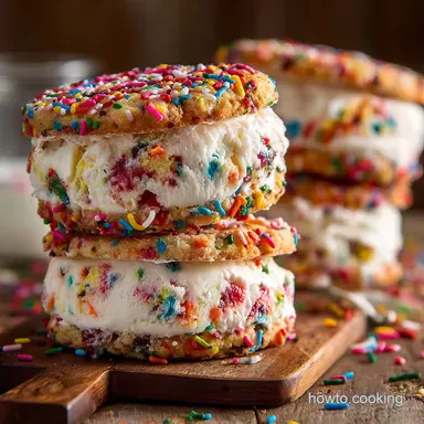 Funfetti Ice Cream Sandwiches The Proper Chewy Birthday Cake Treat Recipe Card
