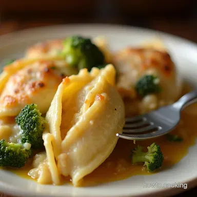 Creamy Chicken Broccoli Alfredo Stuffed Shells Recipe Recipe Card