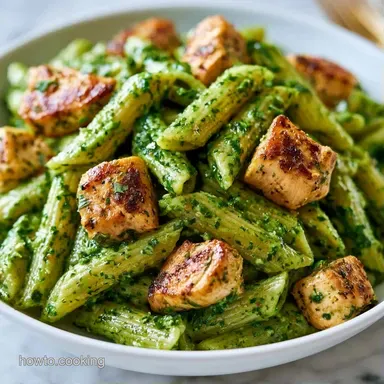 Chicken Pesto Penne Pasta in 30 Minutes Recipe Card