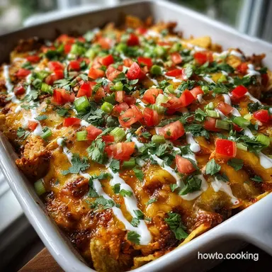 Chicken Taco Casserole: Crispy Baked Recipe Card