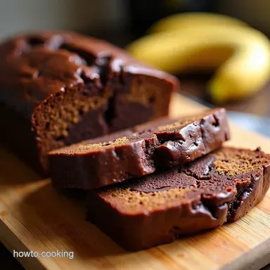 The Ultimate Double Chocolate Fudge Ripple Banana Bread Recipe Card