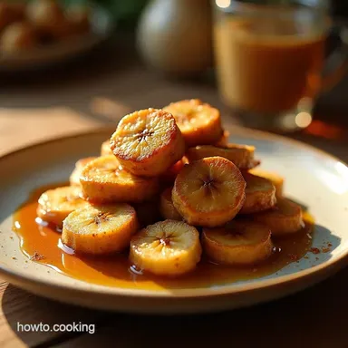 Caramel Kissed Perfectly PanFried Cinnamon Bananas Recipe Card