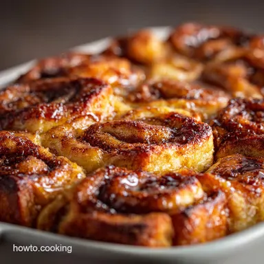Cinnamon Roll French Toast Casserole: Overnight Sweet Brunch Dish Recipe Card