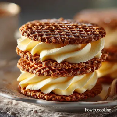 Classic Cream Wafer Cookie Sandwiches Crisp Biscuits Vanilla Cream