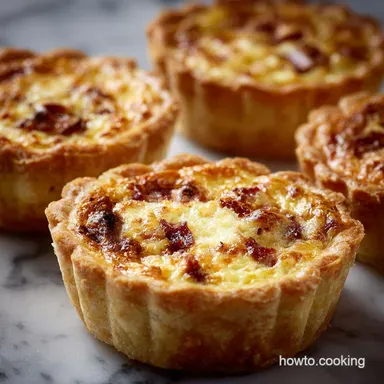 Flaky Quiche Lorraine Bites MakeAhead Starters for Brunch Recipe Card