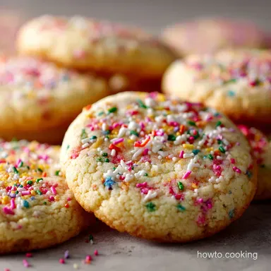 Starbucks Copycat Confetti Sugar Cookies Soft Chewy Bakery Style Recipe Card