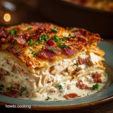 Crack Chicken Lasagna Casserole Ultimate Creamy Ranch Bacon Bake Recipe Card