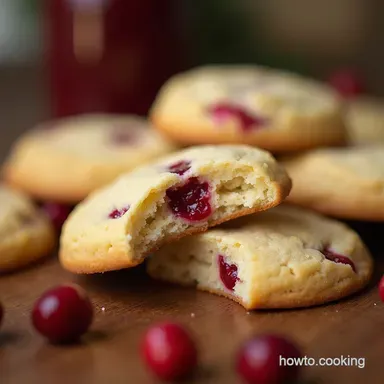 Buttery Cranberry Almond Shortbread Cookies Recipe Recipe Card