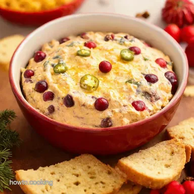 Cranberry Jalape&ntilde;o Cream Cheese Dip Festive Easy Recipe Card