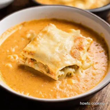 Creamy Alfredo Lasagna Soup Lasagnas Slurpy Cousin Recipe Card