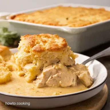 Creamy Chicken Biscuit Casserole Proper Comfort Food Recipe Card