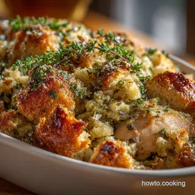 Chicken and Stuffing Casserole The Easiest Sunday Dinner Bake Recipe Card