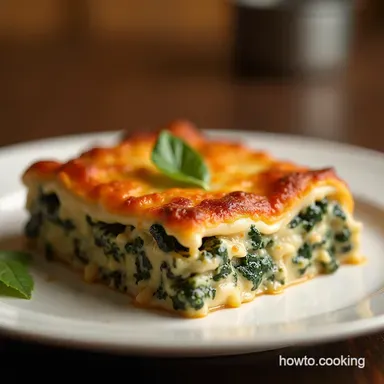 The Best Creamy Chicken Mushroom Spinach Lasagna Recipe Recipe Card