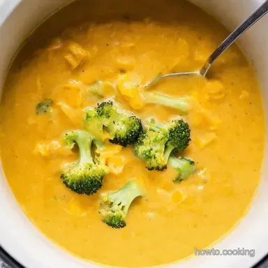 Creamy Crockpot Broccoli Cheddar Soup Easiest Recipe EVER Recipe Card