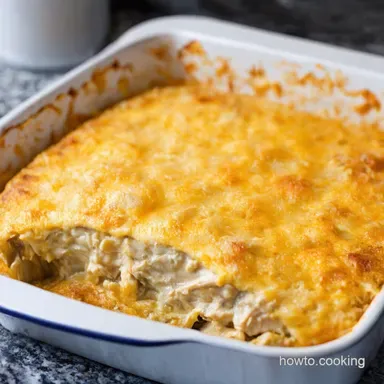 Creamy Dreamy White Chicken Enchilada Casserole Easy Comfort Recipe Card