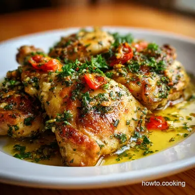 Creamy Garlic Chicken Pan Recipe in 25 Minutes for 4 Servings Recipe Card