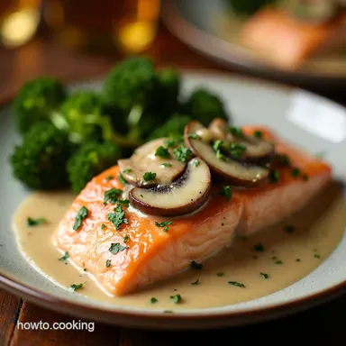 Creamy Garlic Mushroom Salmon A Weeknight Indulgence Recipe Card