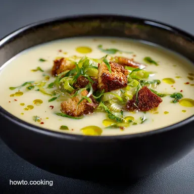 Potato Soup Proper Creamy Leek Comfort Food Recipe Recipe Card