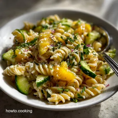 Cucumber Pasta Salad: Creamy Lemon Dill Recipe Recipe Card