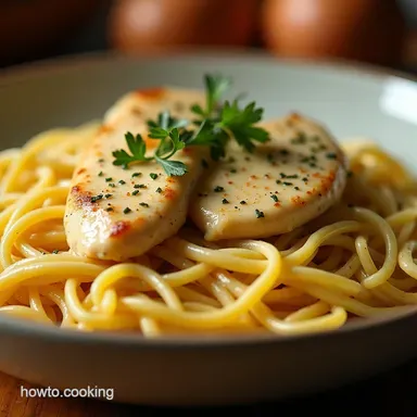 Sunshine in a Bowl Creamy Lemon Garlic Chicken Pasta Recipe Recipe Card