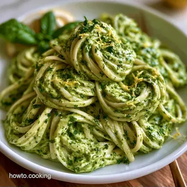 Creamy Lemon Pesto Pasta in 25 Minutes Recipe Card