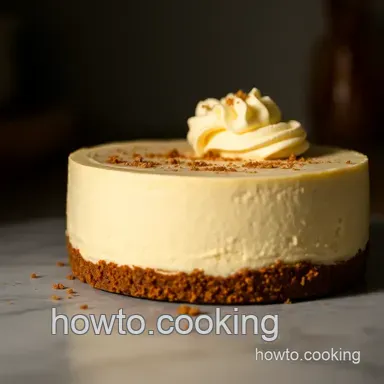 Creamy New York Style Cheesecake with a Graham Cracker Crust presentation