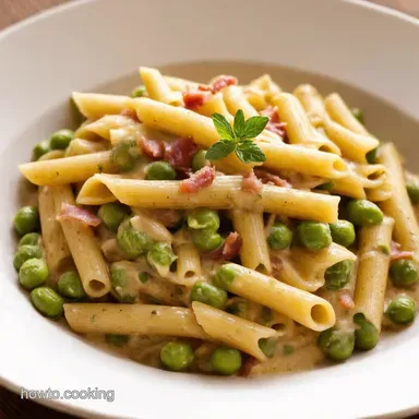 Creamy Pasta e Piselli Quick Italian Pea Pancetta Recipe Recipe Card