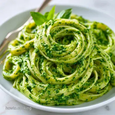 Creamy Pesto Fettuccine in 20 Minutes Recipe Card