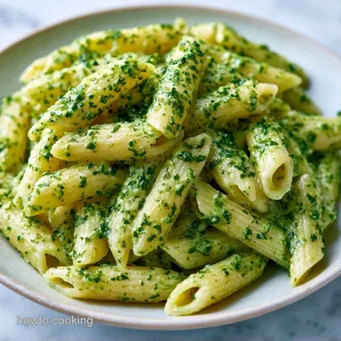 Creamy Pesto Penne in 30 Minutes Recipe Card