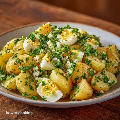 Creamy Pickle Relish Potato Salad: Party Recipe Card