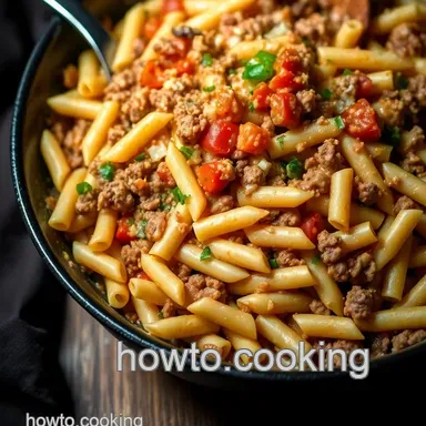 How to Make the Ultimate Creamy Rotel Pasta with Ground Beef Recipe Card
