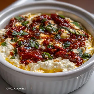 Sun Dried Tomato Dip: Creamy Feta Basil Spread Recipe Recipe Card